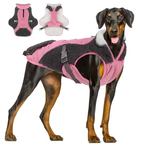 ALAGIRLS Hundemantel Winter Hundemantel für Kleine Hunde Outdoor Hundemantel Fashion Sport Hundemantel Warm Hundemantel ALADC1105-Pink-XL von ALAGIRLS
