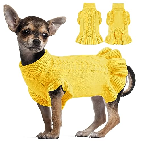 ALAGIRLS Hundepullover Kleine Hunde Winter Dackel Mantel Hundekostüm Große Hunde ALASW303-Yellow-L von ALAGIRLS