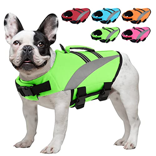 ALAGIRLS Hundeschwimmweste Kleine Hunde Haustier Sicherheit Badeanzug Preserver für Schwimmbad Beach Boating ALADLJ003 Green M von ALAGIRLS