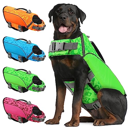 ALAGIRLS Hundeschwimmweste Mittel Ripstop Hund Rettungswesten mit Rettungsgriff für Kleine Mittlere und Große Hunde ALADLJ004 Green L ALAGIRLS Hundeschwimmweste Mittel Ripstop Hund Rettungswesten mit Rettungsgriff für Kleine Mittlere und Große Hunde ALADLJ004 Green L von ALAGIRLS