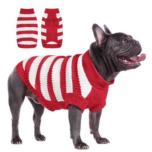ALAGIRLS Mittlere Hunde Pullover Hundekleidung Kleine Mittelgroße Hundepullover Hund Katzenpullover Kleidung Hunde Warm ALASW302-Red-L von ALAGIRLS