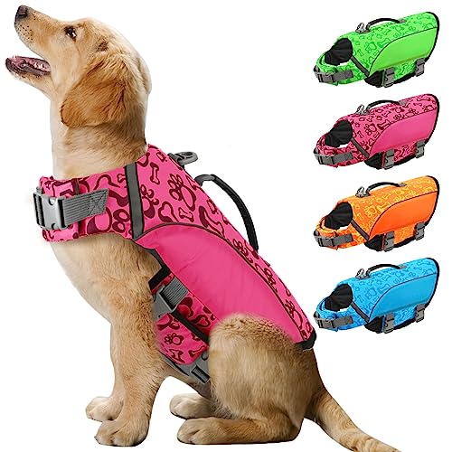 ALAGIRLS Schwimmweste für Hunde Hundekostüm für Schwimmbad Strandbootfahren Schwimmweste Hund Klein ALADLJ004 Pink M von ALAGIRLS