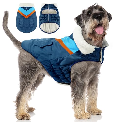 Hundemantel Hundejacke für Große Hunde Warme Hoher Kragen Baumwolle Winterhundemäntel mit Klettverschluss ALADC1104-Navy-XXXL Hundemantel Hundejacke für Große Hunde Warme Hoher Kragen Baumwolle Winterhundemäntel mit Klettverschluss ALADC1104-Navy-XXXL von ALAGIRLS
