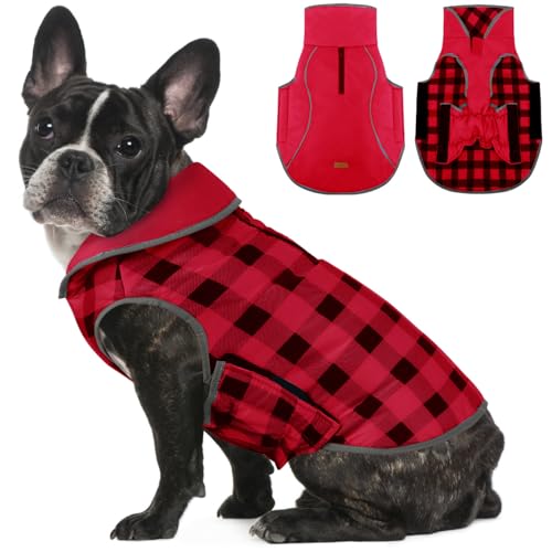 Hundemantel Winter Warme Jacke, Winddichte Hunde Wintermantel, Warme Hundeweste Haustierkleidung, wasserdichte Haustierbekleidung Outfits, Rot XXL von ALAGIRLS