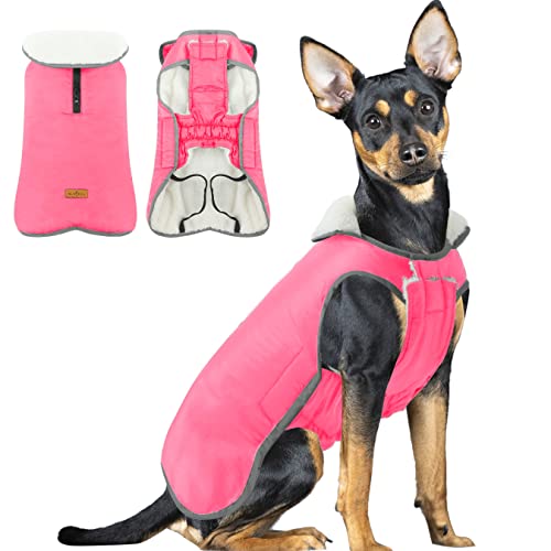 Reflektierende Hundejacke, Wasserdichter Hundemantel Warm Weste,Fleece Hundweste mit Reißverschluss, Winddichte Hundekleidung Outfit Weste Schneeanzug für Mittlere Hunde, Pink L Reflektierende Hundejacke, Wasserdichter Hundemantel Warm Weste,Fleece Hundweste mit Reißverschluss, Winddichte Hundekleidung Outfit Weste Schneeanzug für Mittlere Hunde, Pink L von ALAGIRLS
