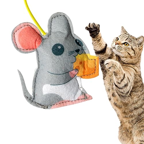 Automatisches Katzenspielzeug | Automatisches interaktives Katzenspielzeug - Interaktives automatisches Katzentürspielzeug mit elastischem Seil für Indoor-Katzen, Heimkatzensprungübung, Jagdtür, von ALASSE