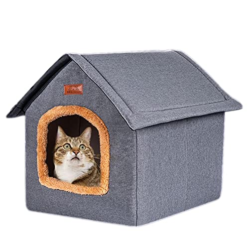 Haustier-Outdoor-Haus, tragbares Outdoor-Katzenbett mit herausnehmbarer weicher Matte – atmungsaktiv, abnehmbar, für drinnen und draußen, für Katzen, Hunde, Kätzchen und kleine Haustiere, KOT-au von ALASSE