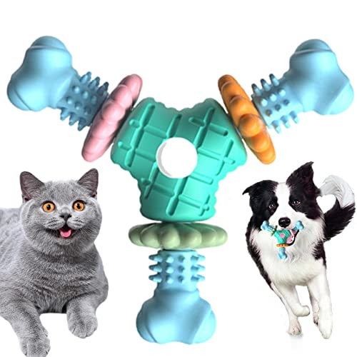 KOT-au Kauspielzeug für Welpen, natürliches TPR-Gummi, Kau-Reinigungsstab, Dreiecksknochen, Hundespielzeug, langlebiges Kauspielzeug für kleine und mittelgroße Hunde von ALASSE