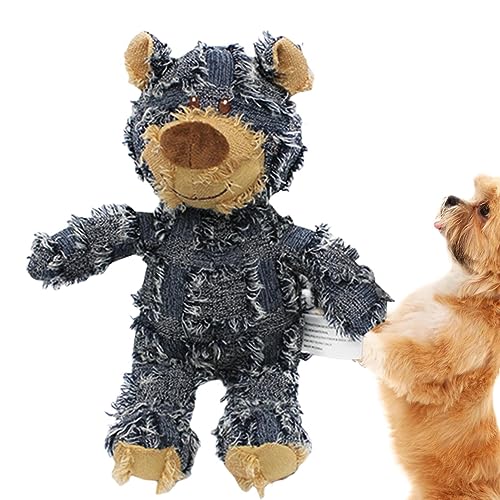 Quietschendes Plüsch-Hundespielzeug – Haustier-gefüllter Plüschbär-Kauspielzeug, sicheres Kauspielzeug für Hunde, Katzen und andere kleine Tiere von KOT-au von ALASSE