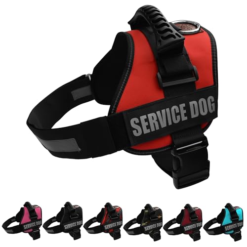 ALBCORP Service-Hundegeschirr, reflektierendes gewebtes Nylon, Bequeme Netzpolsterung, Größen von XXS bis XL, Service-Hundepflaster enthalten, Größe L, Rot ALBCORP Service-Hundegeschirr, reflektierendes gewebtes Nylon, Bequeme Netzpolsterung, Größen von XXS bis XL, Service-Hundepflaster enthalten, Größe L, Rot von ALBCORP
