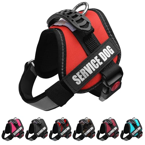 ALBCORP Servicehundegeschirr, reflektierendes gewebtes Nylon, Bequeme Netzpolsterung, Größen von XXS bis XL, Service-Hundepflaster enthalten, XXS, Rot ALBCORP Servicehundegeschirr, reflektierendes gewebtes Nylon, Bequeme Netzpolsterung, Größen von XXS bis XL, Service-Hundepflaster enthalten, XXS, Rot von ALBCORP