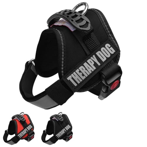 Albcorp Reflektierendes Therapie-Hundegeschirr, gewebtes Nylon, verstellbare Service-Tierjacke, mit 2 Klettverschluss-Therapiehunden, abnehmbare Flicken, Schwarz, Größe S Albcorp Reflektierendes Therapie-Hundegeschirr, gewebtes Nylon, verstellbare Service-Tierjacke, mit 2 Klettverschluss-Therapiehunden, abnehmbare Flicken, Schwarz, Größe S von ALBCORP