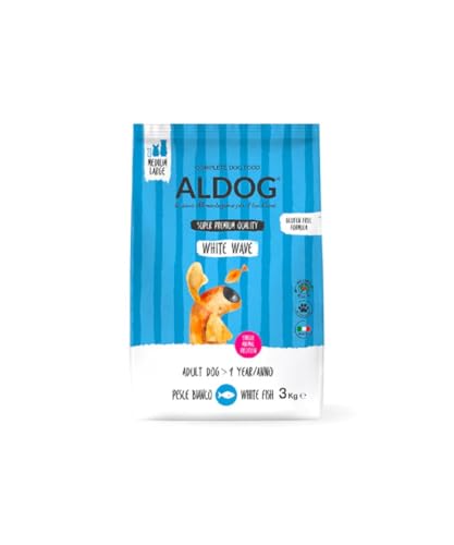 ALDOG White Wave Medium Large 3 kg Trockenfutter für ausgewachsene Hunde auf Basis von Weißfisch | für mittlere bis große Rassen | mit vielen Omega 3 und Omega 6 Fettsäuren ALDOG White Wave Medium Large 3 kg Trockenfutter für ausgewachsene Hunde auf Basis von Weißfisch | für mittlere bis große Rassen | mit vielen Omega 3 und Omega 6 Fettsäuren von ALDOG