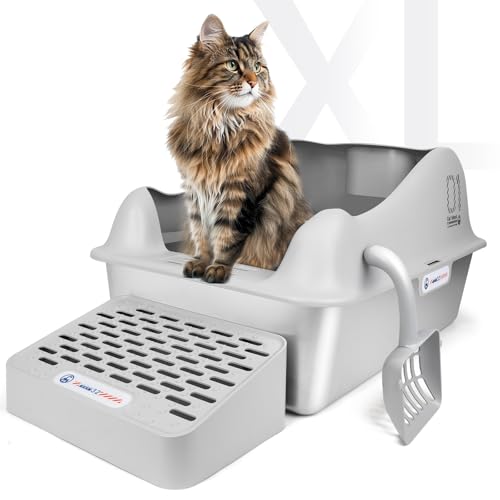 Geschlossene Katzentoilette aus Edelstahl mit Deckel, XL Extra Große Katzentoilette für Großkatzen, Metall Katzentoilette hochseitig, nimmt nie Gerüche auf, nicht klebrig, Anti-Auslauf, einfache Geschlossene Katzentoilette aus Edelstahl mit Deckel, XL Extra Große Katzentoilette für Großkatzen, Metall Katzentoilette hochseitig, nimmt nie Gerüche auf, nicht klebrig, Anti-Auslauf, einfache von ALDWDY