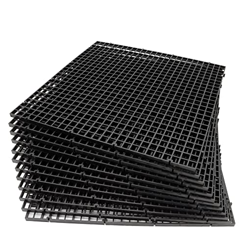 ALEGI 12 Stück Aquarium-Trennwand aus Kunststoff, Eierkiste, Aquarium-Filter, Bodenwanne, Gitter, Trennwand, Trennnetz, Scheibentrenner, 12 Stück, Schwarz von ALEGI