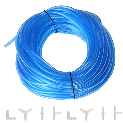 ALEGI Aquarien 30 m Standard 3/16 Zoll Flexibler Luftschlauch Blau für Aquarien, Terrarien und Hydrokulturen (Blau 30 m + 80 Anschlüsse) von ALEGI