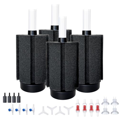 ALEGI Großer Aquarium-Schwammfilter mit Saugnäpfen, Rückschlagventilen für die Zucht von Frittier-, Betta-Garnelen, Aquarien, 4 Stück ALEGI Großer Aquarium-Schwammfilter mit Saugnäpfen, Rückschlagventilen für die Zucht von Frittier-, Betta-Garnelen, Aquarien, 4 Stück von ALEGI