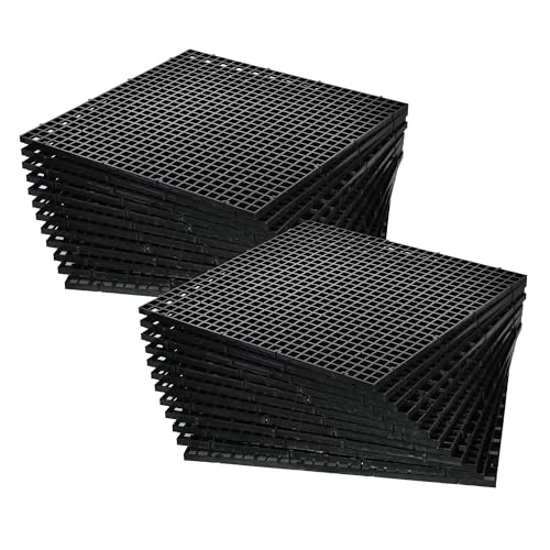 ALEGI Trennwand für Aquarien, Kunststoff, Eierkiste, Aquarium-Filter, Bodenwanne, Gitter, Trennwand, Trennwand, Netz, Scheibentrenner, 24 Stück, Schwarz, 24 Stück von ALEGI