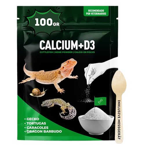 AF® - 100 g Calcium d3, Gecko Futter, wasserschildkröten futtermit Vitamin D3 | Leicht verdaulich, einfach mit dem Messlöffel dosieren, schildkröten Futter von ALEJANDRO FUENTES