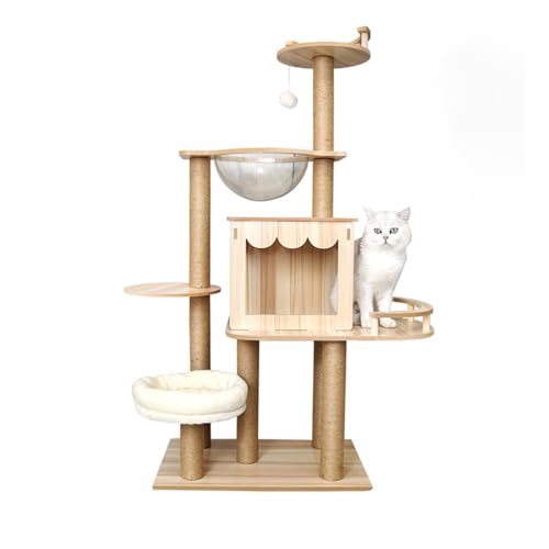 ALEjon, Holz Katzen Klettergerüst Groß Katze Raum Kapsel Katzennest, Integriertes Katzenregal, Katzenkratzbrett, Katzenkratzbaum Haustierbedarf ALEjon, Holz Katzen Klettergerüst Groß Katze Raum Kapsel Katzennest, Integriertes Katzenregal, Katzenkratzbrett, Katzenkratzbaum Haustierbedarf von ALEjon