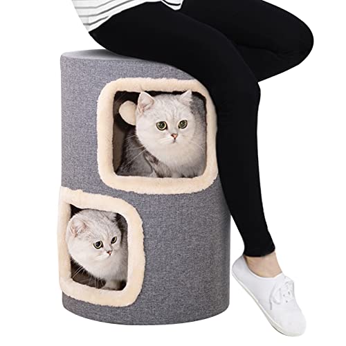 ALEjon 2-stöckiges Katzenbett/Katzenhaus-Fußhocker, multifunktionaler Grauer Katzen-Eigentumssitz, verschleißfeste Katzenhöhle/Kätzchen-Versteck, Belastung 100 kg ALEjon 2-stöckiges Katzenbett/Katzenhaus-Fußhocker, multifunktionaler Grauer Katzen-Eigentumssitz, verschleißfeste Katzenhöhle/Kätzchen-Versteck, Belastung 100 kg von ALEjon