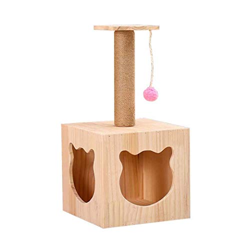ALEjon Baumhaus Sisal Katzenbaum Kratzen, Holz Katzennest Heimtierbedarf mit Tease Katzenspielzeug, für Indoor Kitty und Katzen ALEjon Baumhaus Sisal Katzenbaum Kratzen, Holz Katzennest Heimtierbedarf mit Tease Katzenspielzeug, für Indoor Kitty und Katzen von ALEjon