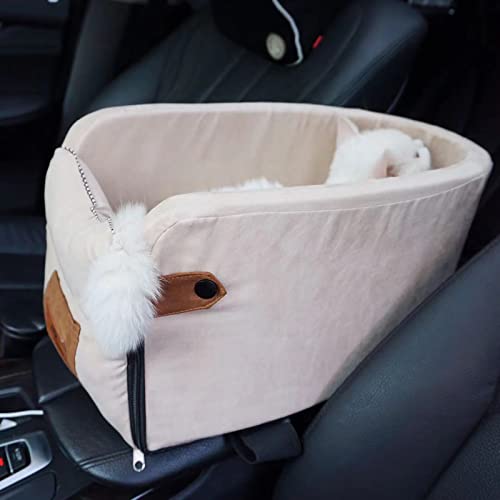 ALEjon Beige Mehrzweck-tragbarer Autositz für Haustiere – bequemer Reisesitz für Hunde mit Steuerkonsole, Katzennest und Hundehütte von ALEjon