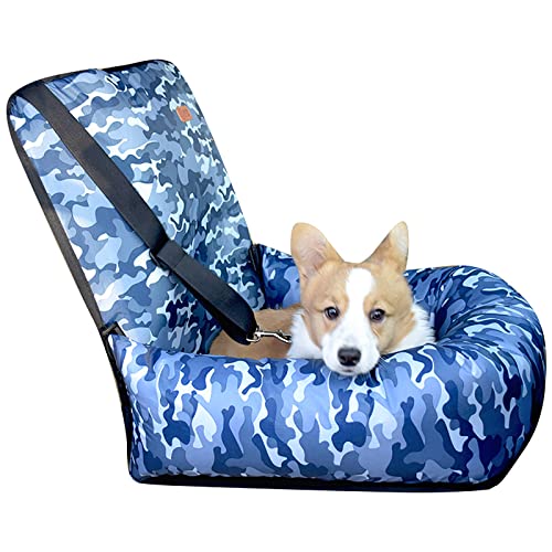 ALEjon Camouflage Hundeautositz: Sicherer Reise-Booster für kleine Hunde mit Sicherheitsgurt von ALEjon