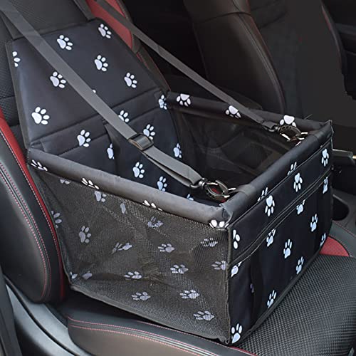 ALEjon Faltbarer Autositz für Hunde für kleine bis mittelgroße Haustiere – praktischer Sitzerhöhung für Haustiere mit Reisetragefunktion – Schwarz-Weiß-Design von ALEjon