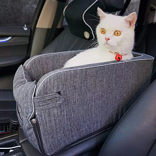 ALEjon Grauer Mehrzweck-Autositz für Hunde: Tragbares Reisebett mit Steuerkonsolennest für Katzen und Hunde von ALEjon