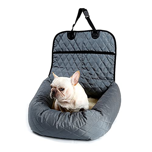 ALEjon Grey Pet Travel Safety Car Seat: Hundebett und Sitzerhöhung mit doppeltem Verwendungszweck für Autos und Häuser von ALEjon