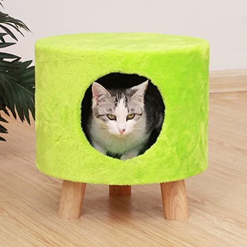 ALEjon Katzenhaus-Eigentumshocker, bequemes Katzenbett für Innenräume, sicheres Katzenversteck – Eingangsdurchmesser 18 cm, einfache Montage (Farbe: Grün) von ALEjon