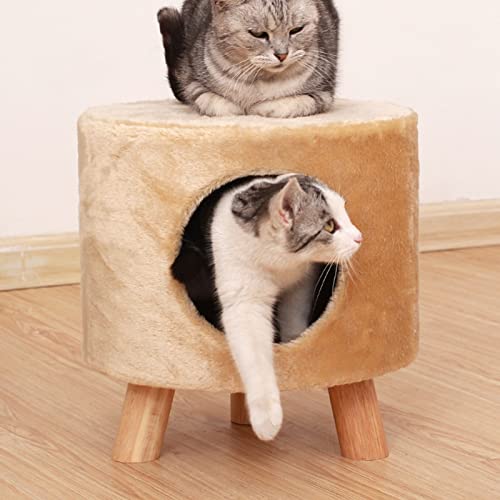ALEjon Katzenhaus-Eigentumshocker, bequemes Katzenbett für die Ecke im Innenbereich, sicheres Katzenversteck – Eingangsdurchmesser 18 cm, einfache Montage (Farbe: Khaki) von ALEjon