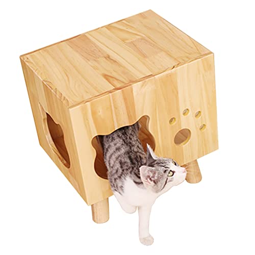 ALEjon Katzenhaus aus Holz, Box/ausgehöhltes Haustierbett, Zimmer für Kätzchen, kleine Hunde, Kaninchen, natürliche Katzen, osmanische Fußschemel, schnelle Montage ALEjon Katzenhaus aus Holz, Box/ausgehöhltes Haustierbett, Zimmer für Kätzchen, kleine Hunde, Kaninchen, natürliche Katzen, osmanische Fußschemel, schnelle Montage von ALEjon