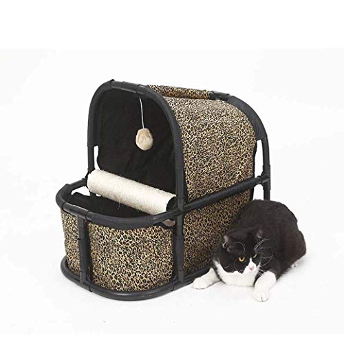 ALEjon Katzenkratz-Lounge, Kombination aus abnehmbarem Katzennest + Lob + Katzengreifsäulen + Hop-Katzenhäusern, braun ALEjon Katzenkratz-Lounge, Kombination aus abnehmbarem Katzennest + Lob + Katzengreifsäulen + Hop-Katzenhäusern, braun von ALEjon