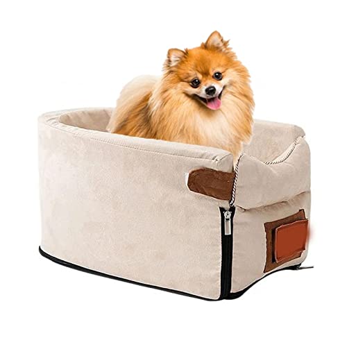 ALEjon Kompakter und tragbarer Autositz für kleine Hunde – leicht zu reinigen, Abnehmbarer und bequemer Reiseträger mit sicheren Gurten von ALEjon