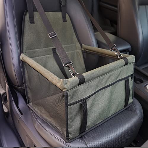 ALEjon Tragbarer Autositz für Haustiere: Faltbare, atmungsaktive und waschbare Reisetasche für kleine Haustiere – Olivgrün von ALEjon