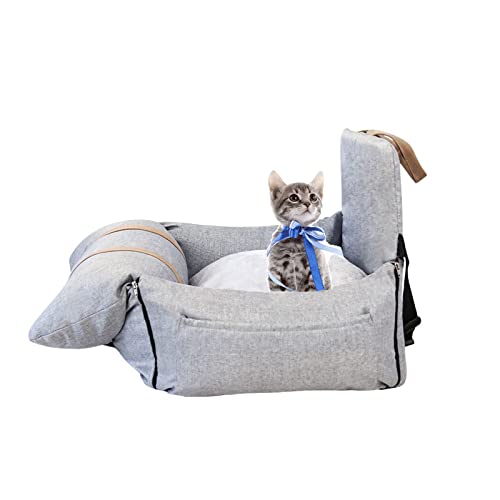 ALEjon Tragbarer Hunde-Autositz mit verstellbaren Leinen und waschbarem Bezug – sicherer Reiseträger für kleine Haustiere von ALEjon