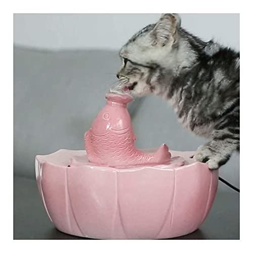 ALEjon Tragbarer Trinkbrunnen aus Keramik für Haustiere – automatischer Katzenbrunnen mit Filter, geräuschloses, rutschfestes Design für Katzen und Hunde, 2,5 l, 2,5 l von ALEjon