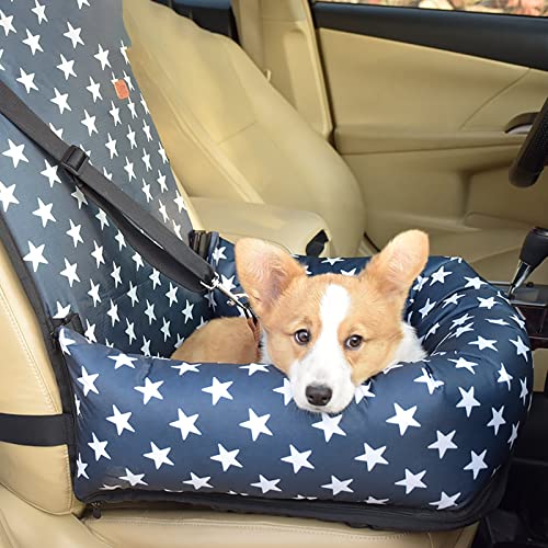 ALEjon erhöhter Haustier-Autositz für kleine Hunde – Sicherer Reise-Booster mit Sicherheitsgurt und Sicherheitsfunktionen von ALEjon