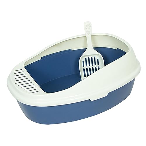 Blaue, tragbare, halbgeschlossene, hochseitige Katzentoilette: Praktische, leicht zu reinigende Katzentoilette für alle Arten von Katzenstreu Blaue, tragbare, halbgeschlossene, hochseitige Katzentoilette: Praktische, leicht zu reinigende Katzentoilette für alle Arten von Katzenstreu von ALEjon