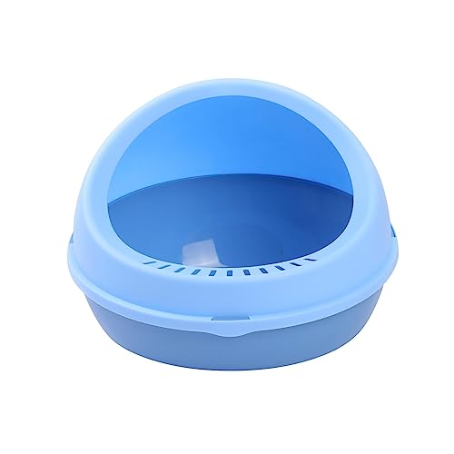 Blaue tragbare Katzentoilette mit Spritzschutz: Bequeme Bettpfanne für Kätzchen, Kaninchen und Kleintiere von ALEjon