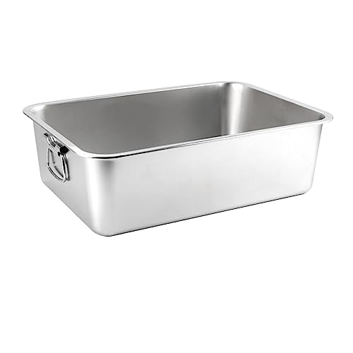 Edelstahl-Kätzchentoilette: Offene Katzentoilette für Wohnungskatzen – praktisches 50 x 35 x 15 cm großes Design mit Griff Edelstahl-Kätzchentoilette: Offene Katzentoilette für Wohnungskatzen – praktisches 50 x 35 x 15 cm großes Design mit Griff von ALEjon