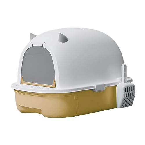 Gelbe Katzentoilette mit Kapuze und geschlossenem Sandkasten-Design Gelbe Katzentoilette mit Kapuze und geschlossenem Sandkasten-Design von ALEjon