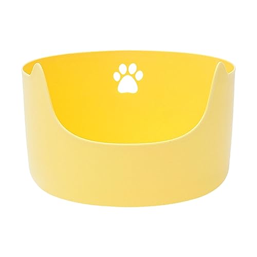 Gelber XL-Katzensandkasten: Oben offene Katzentoilette mit erhöhten Wänden und spritzwassergeschütztem Design für alle Katzenstreu Gelber XL-Katzensandkasten: Oben offene Katzentoilette mit erhöhten Wänden und spritzwassergeschütztem Design für alle Katzenstreu von ALEjon