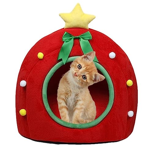 Gemütliche rote Katzenbetthöhle – Haustiernestzelt für Katzen von ALEjon