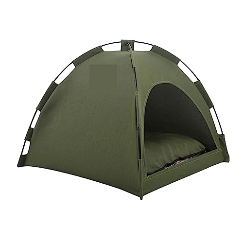 Gemütliches Zeltbett für Haustiere in Militärgrün – bequemes Katzenhaus mit warmen Kissen, perfekt für Winterkätzchen – 50 x 50 cm Gemütliches Zeltbett für Haustiere in Militärgrün – bequemes Katzenhaus mit warmen Kissen, perfekt für Winterkätzchen – 50 x 50 cm von ALEjon