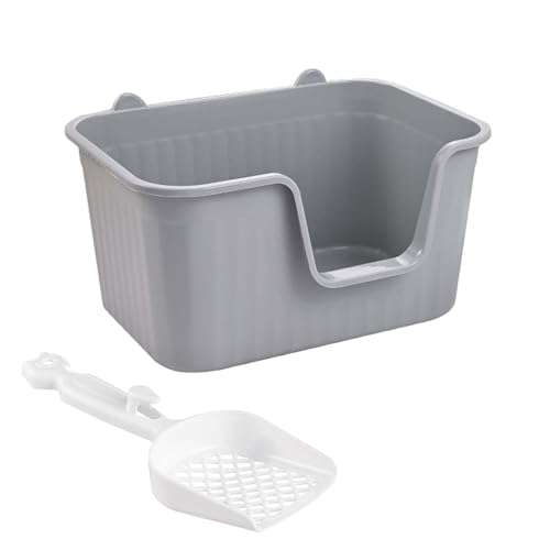 Graue, Oben offene Haustiertoilette mit hoher Seite – perfekt für alle Arten von Katzenstreu Graue, Oben offene Haustiertoilette mit hoher Seite – perfekt für alle Arten von Katzenstreu von ALEjon