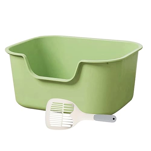 Grüne Katzentoilette mit offener Oberseite – langlebiger, spritzwassergeschützter, tiefer und hochseitiger Sandkasten für alle Katzenstreu Grüne Katzentoilette mit offener Oberseite – langlebiger, spritzwassergeschützter, tiefer und hochseitiger Sandkasten für alle Katzenstreu von ALEjon