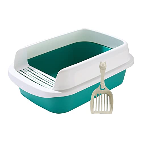 Grüne mittelgroße Katzentoilette: Abnehmbare, halbgeschlossene Katzentoilette für einfache Reinigung von ALEjon
